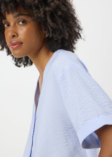 Light Blue  Short Sleeve V-Neck Shirt