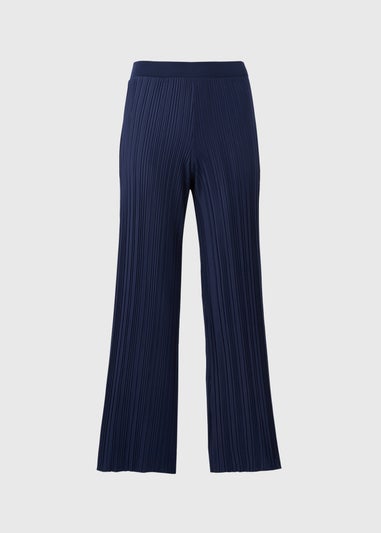 Navy Plisse Co Ord Trousers