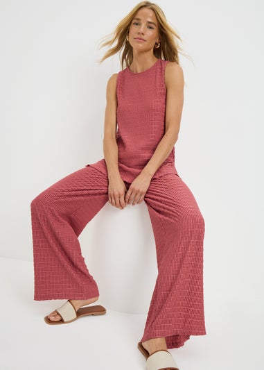 Rust Textured Co Ord Trousers