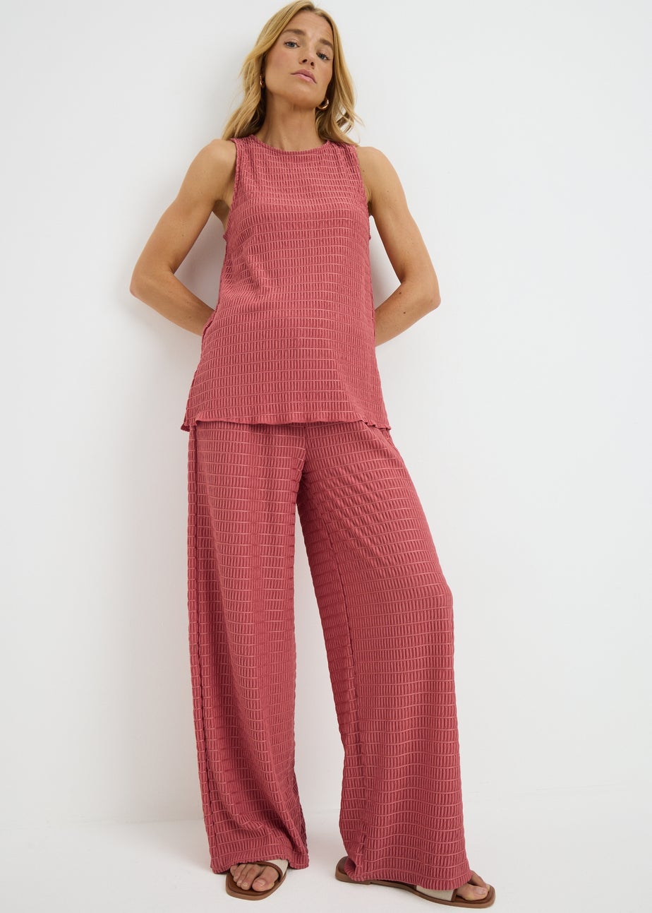 Rust Textured Co Ord Trousers