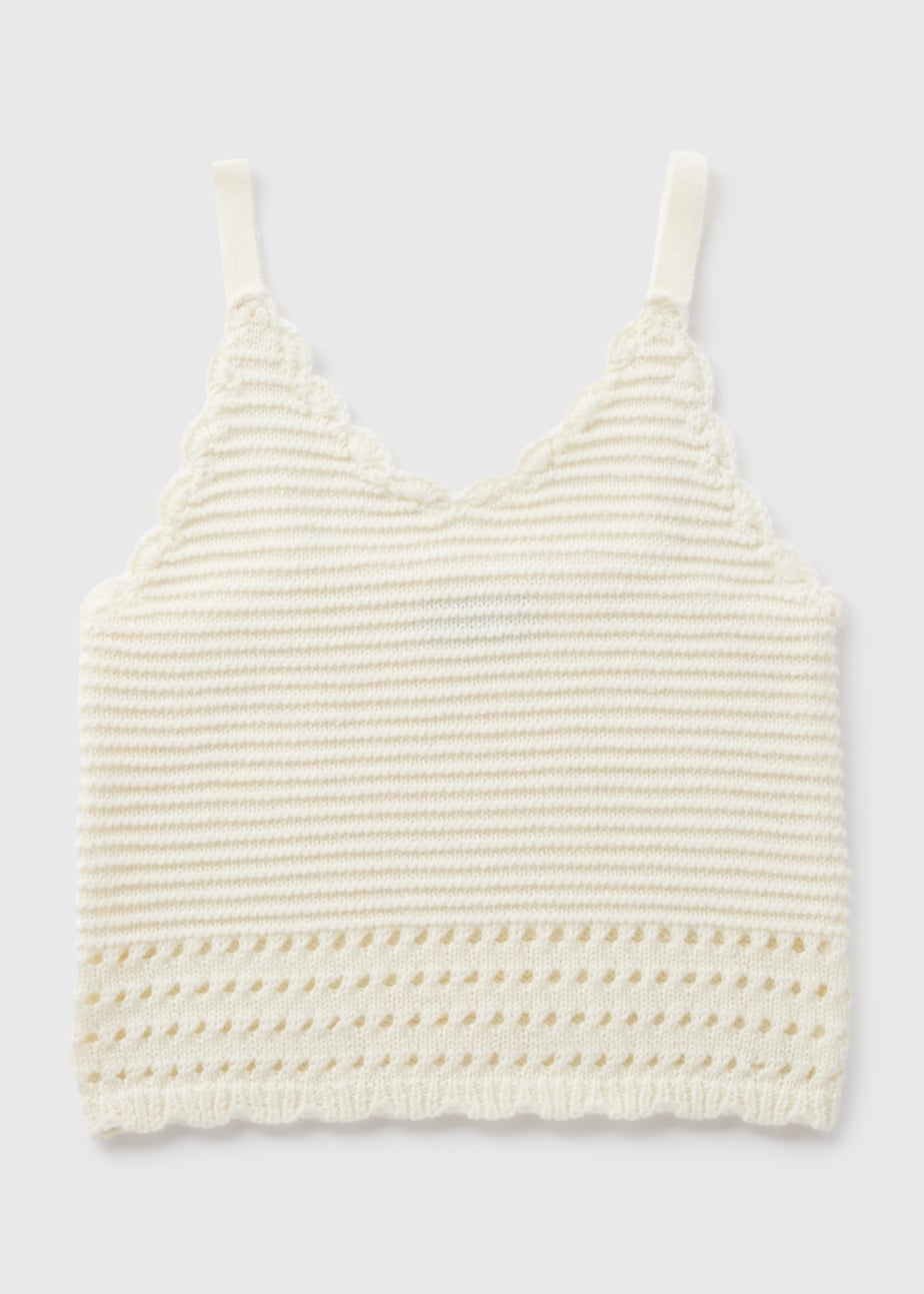 Girls Cream Crochet Vest (7-15yrs)