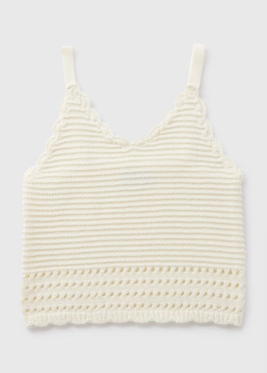 Girls Cream Crochet Vest (7-15yrs)