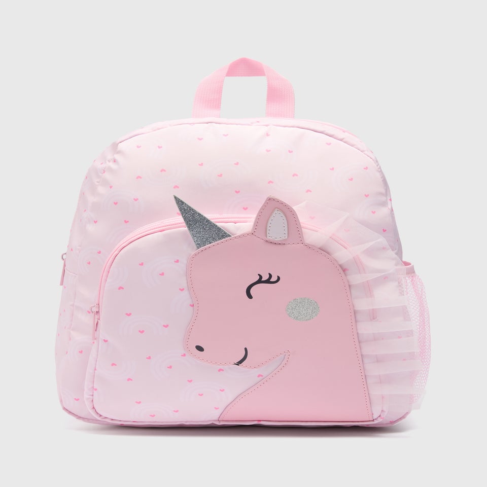 Girls Pink Unicorn Backpack