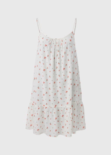 Coral Ditsy Floral Cami Mini Dress