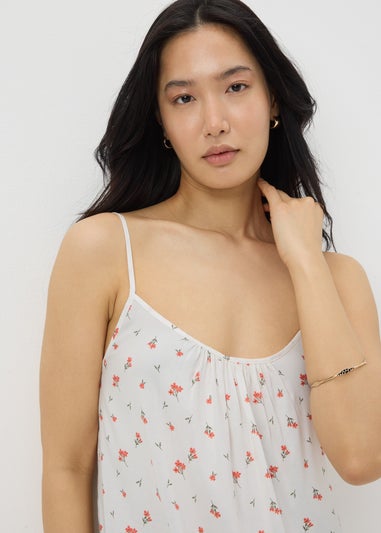 Coral Ditsy Floral Cami Mini Dress