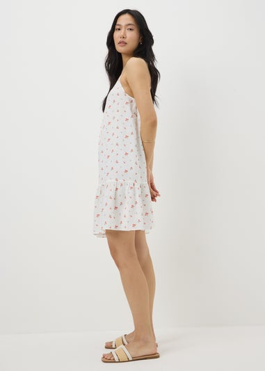 Coral Ditsy Floral Cami Mini Dress