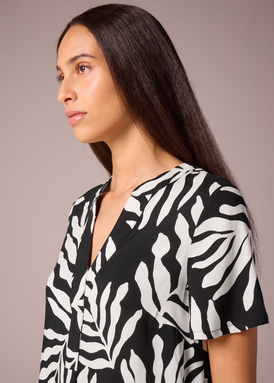 Black Leaf Popover Tunic Dress