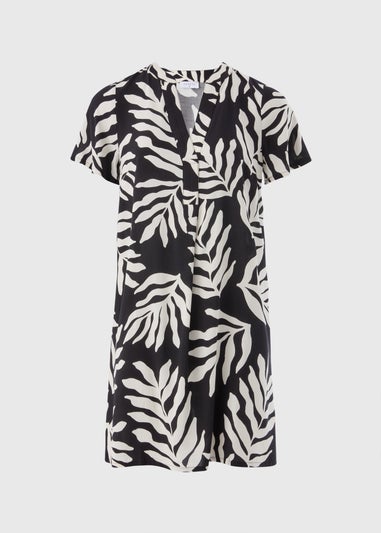 Black Leaf Popover Tunic Dress