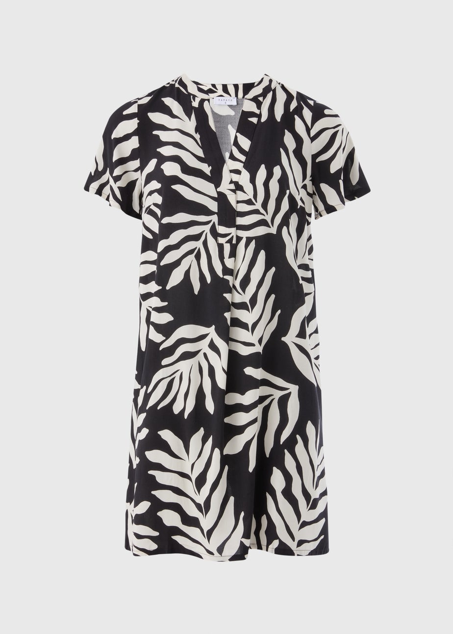 Black Leaf Popover Tunic Dress