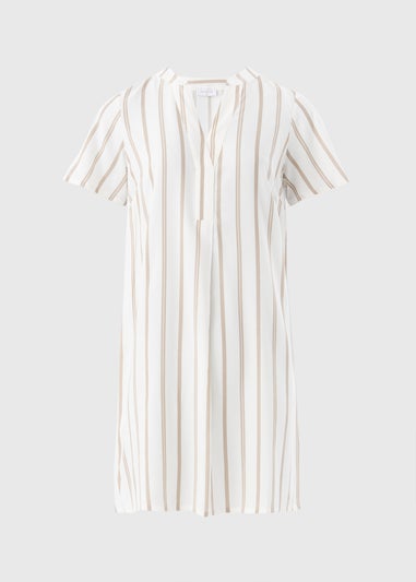 Taupe Stripe Popover Tunic