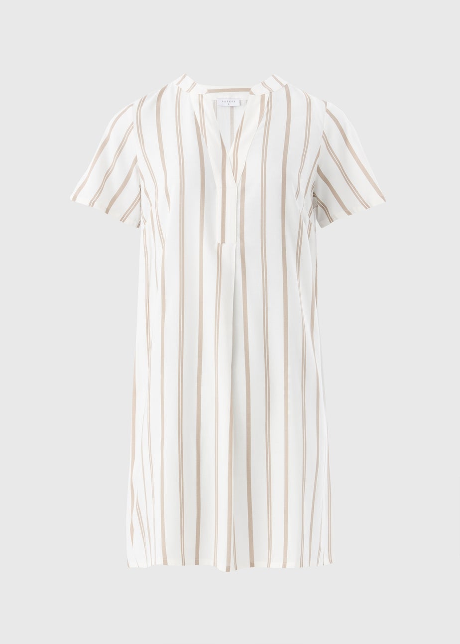 Taupe Stripe Popover Tunic