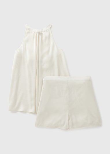 Cream Bride Halter Neck Pyjama Set