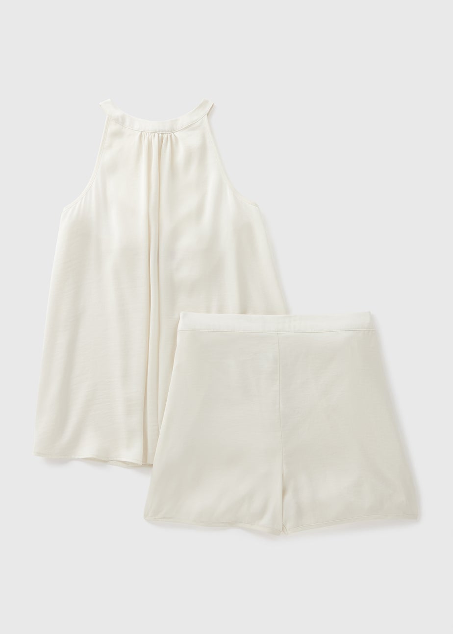 Cream Bride Halter Neck Pyjama Set