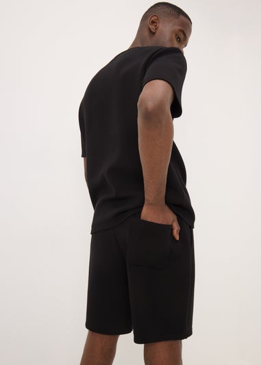 Black Plain Scuba Shorts