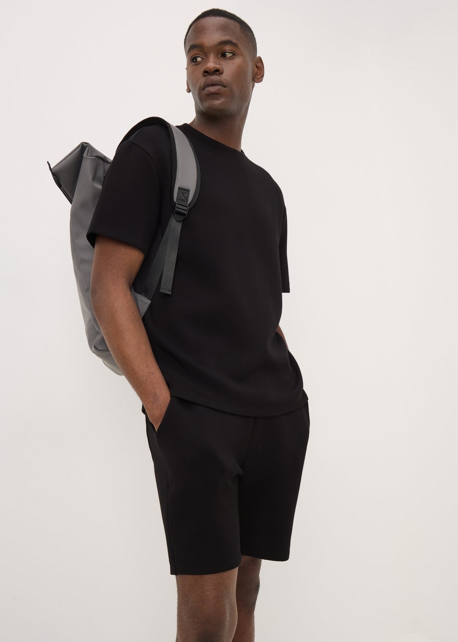 Black Plain Scuba Shorts