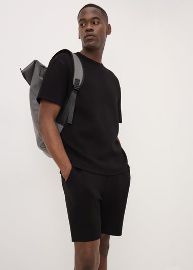 Black Plain Scuba Shorts