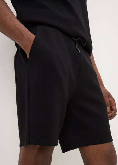 Black Plain Scuba Shorts