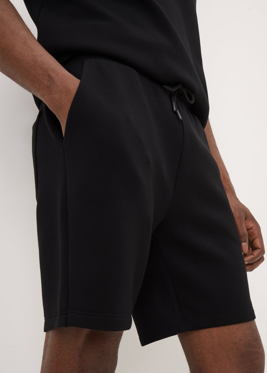 Black Plain Scuba Shorts