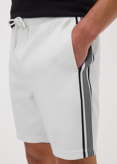 White Smart Tape Co Ord Shorts