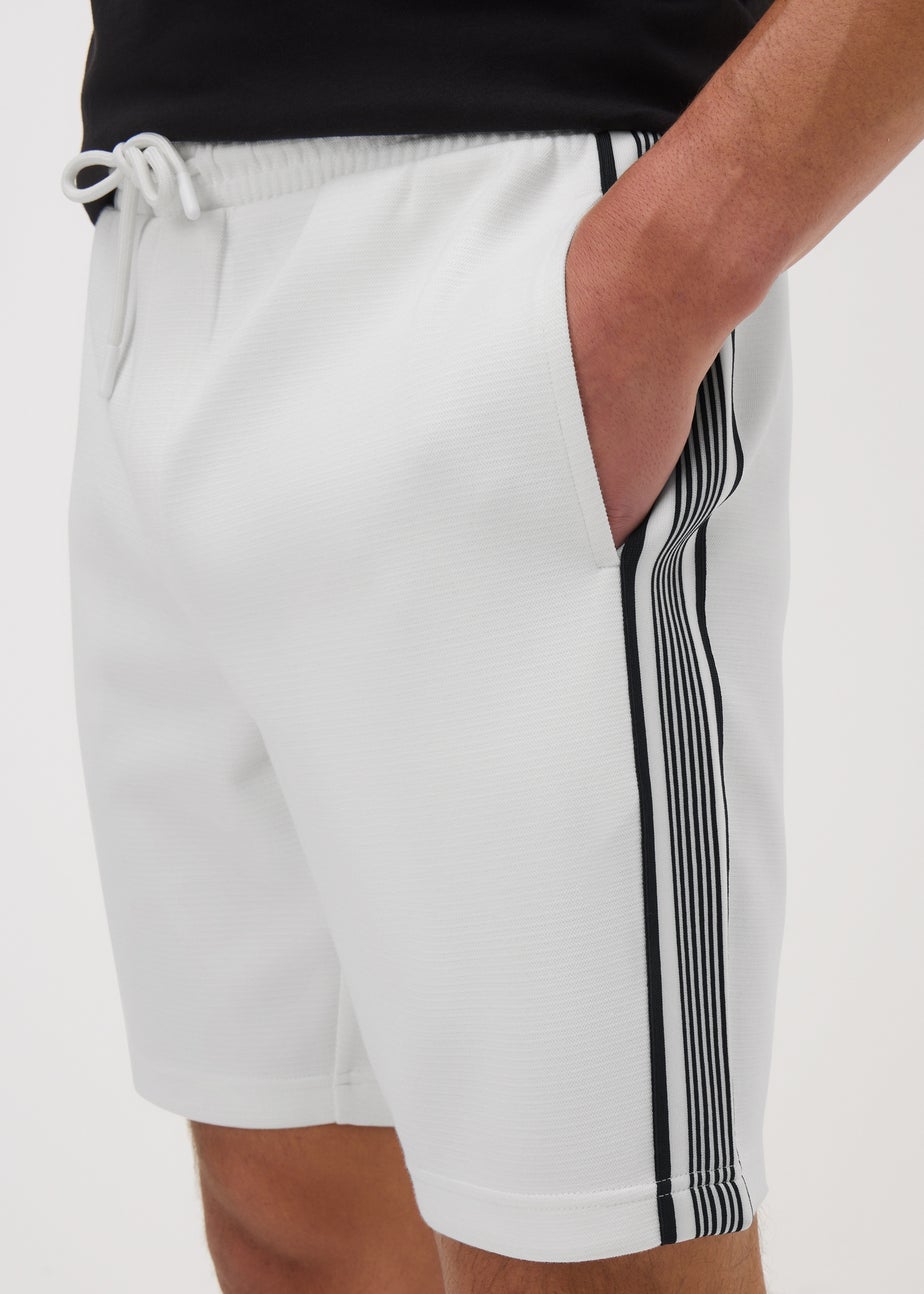 White Smart Tape Co Ord Shorts