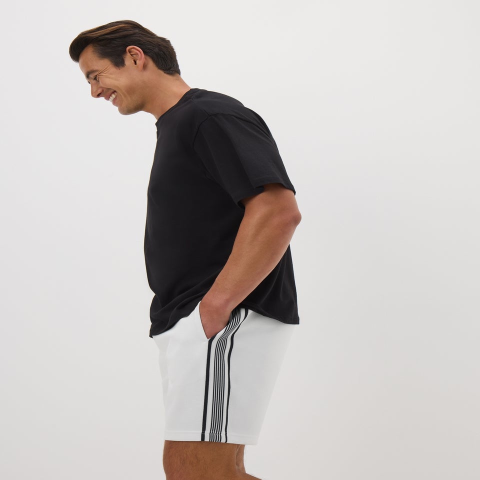 White Smart Tape Co Ord Shorts