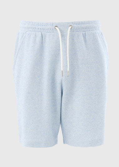 Light Blue Grid Texture Co Ord Shorts