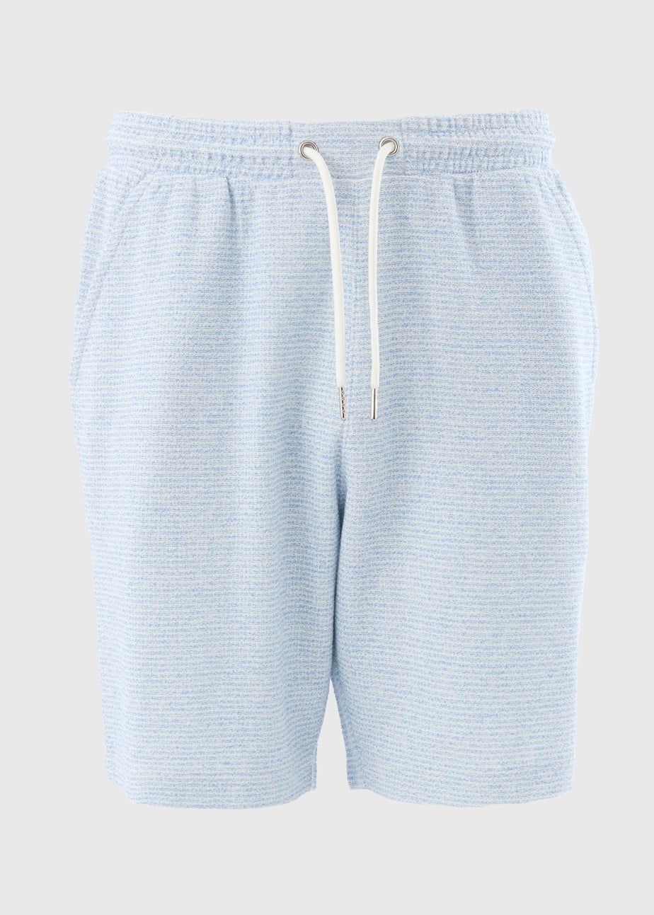 Light Blue Grid Texture Co Ord Shorts