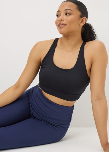 Souluxe Navy Foldover Waistband Flared Leggings