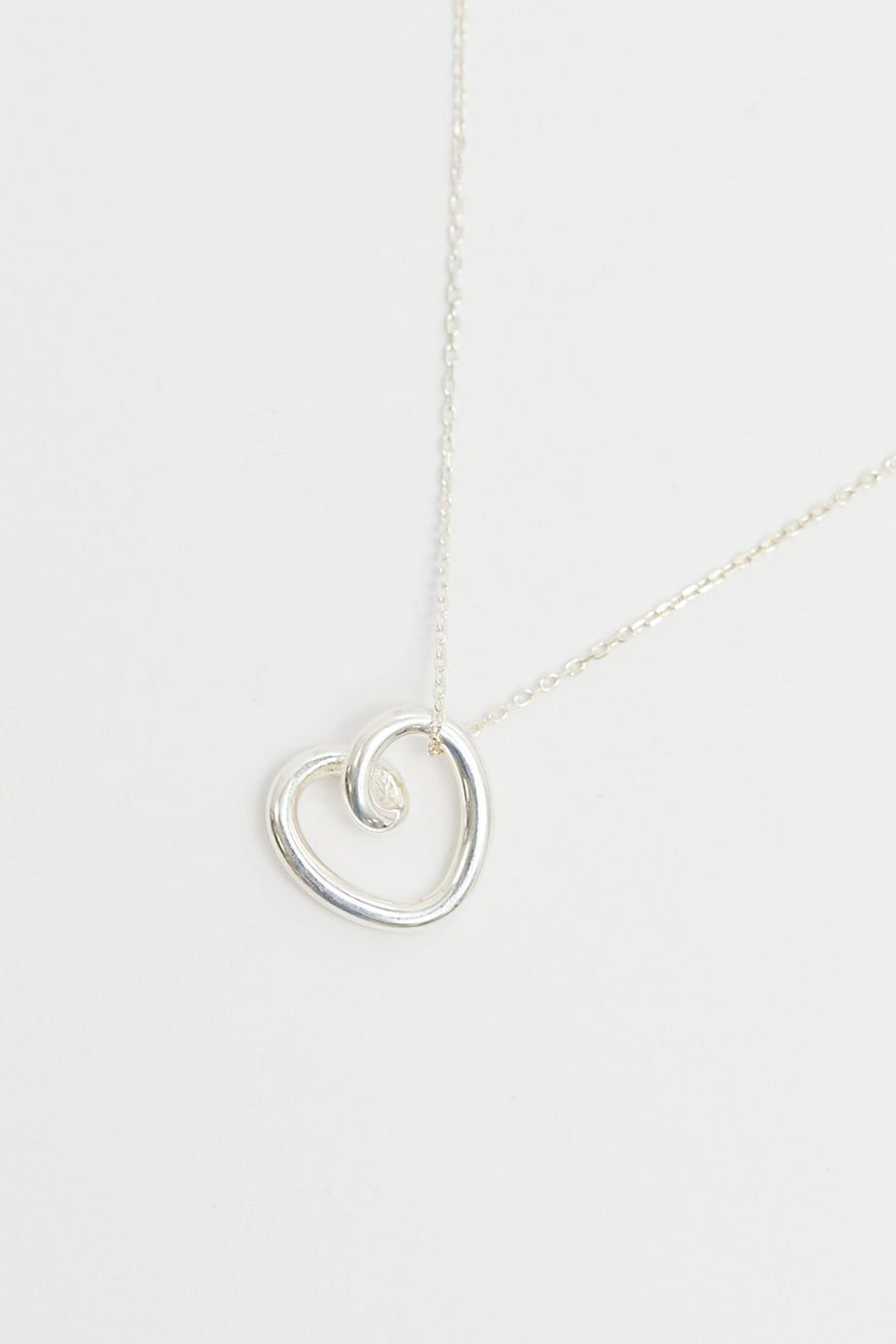 Simply Silver Sterling Silver 925 Swirl Open Heart Necklace