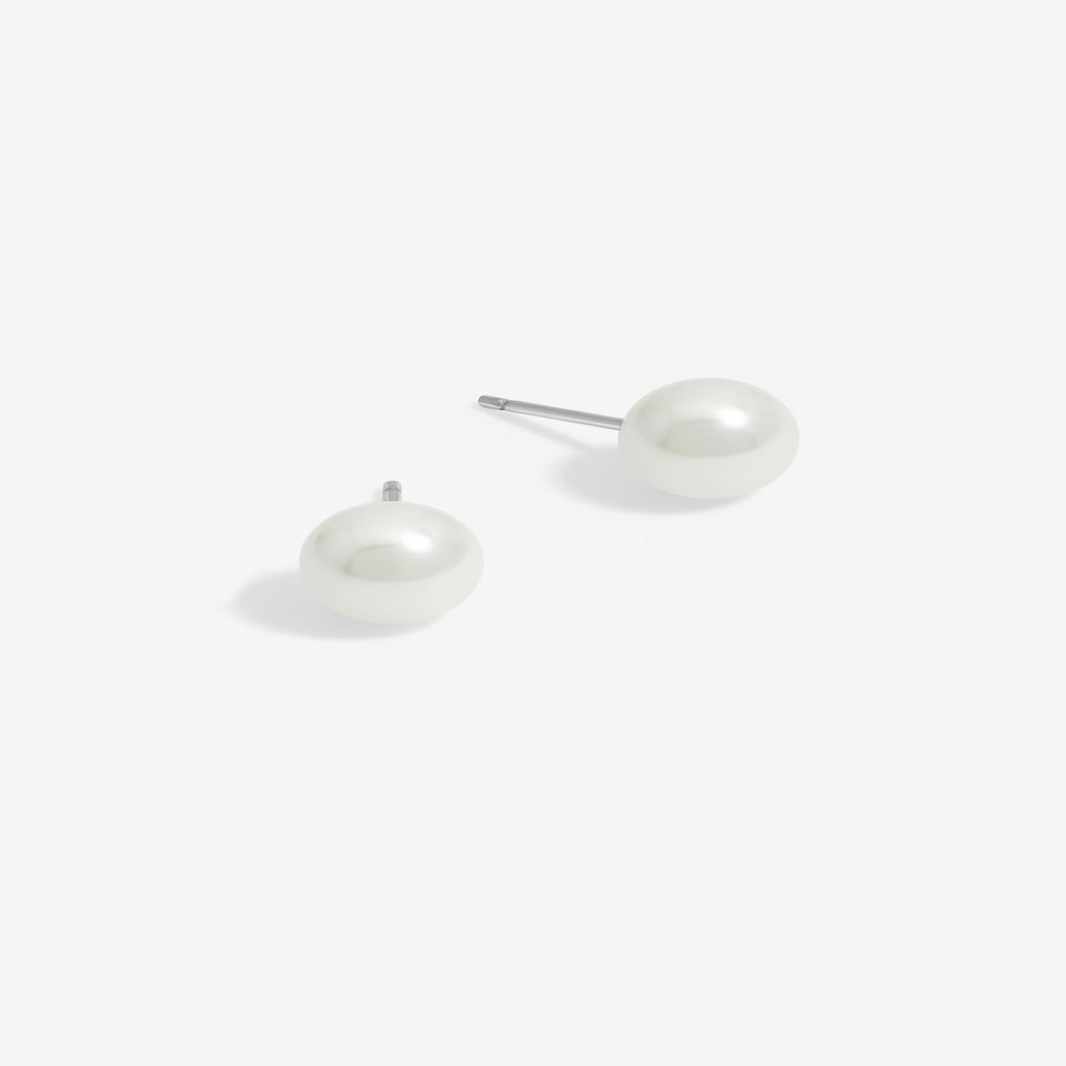 Sterling Silver 925 Pearl Stud 8mm Earrings