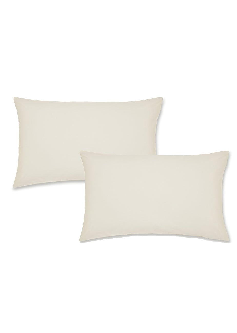 Catherine Lansfield Easy Iron Percale Standard Pillowcase Pair Cream