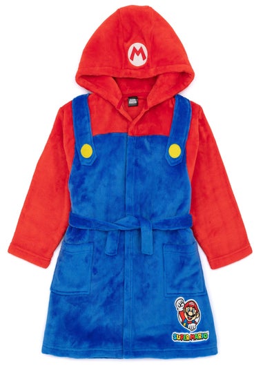 Nintendo Super Mario Boys Blue Dress-Up Hooded Bathrobe (3 - 14 Years)