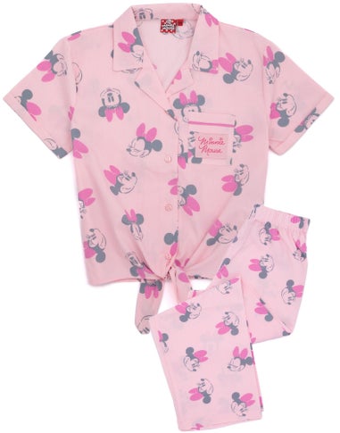 Vanilla Underground Disney Girls Pink Minnie Mouse Pyjama Set (7 - 13 Years)