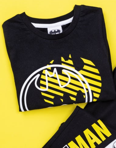 Vanilla Underground DC Comics Boys Black Stylised Batman Logo Pyjama Set (3 - 14 Years)