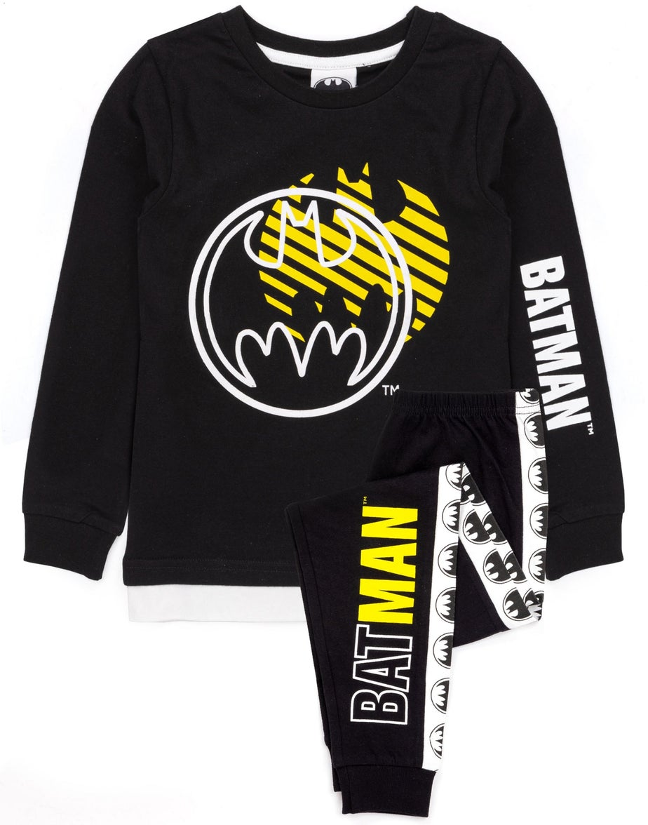 Vanilla Underground DC Comics Boys Black Stylised Batman Logo Pyjama Set (3 - 14 Years)