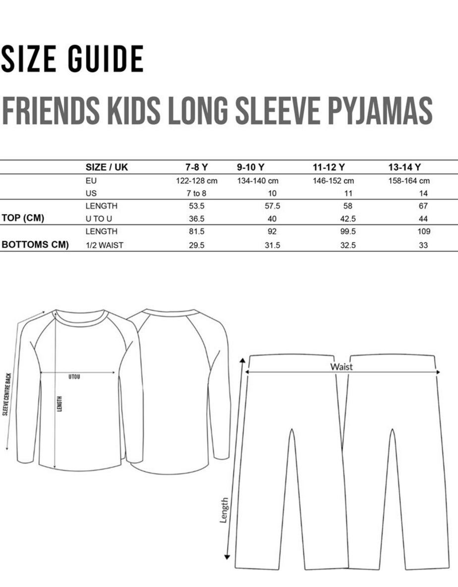 Friends Boys Red Logo Long Sleeve Long Leg Pyjama Set (7 - 14 Years)