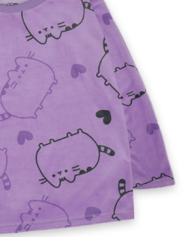 Vanilla Underground Pusheen Girls Purple All Over Print Pyjama Set (9 - 14 Years)