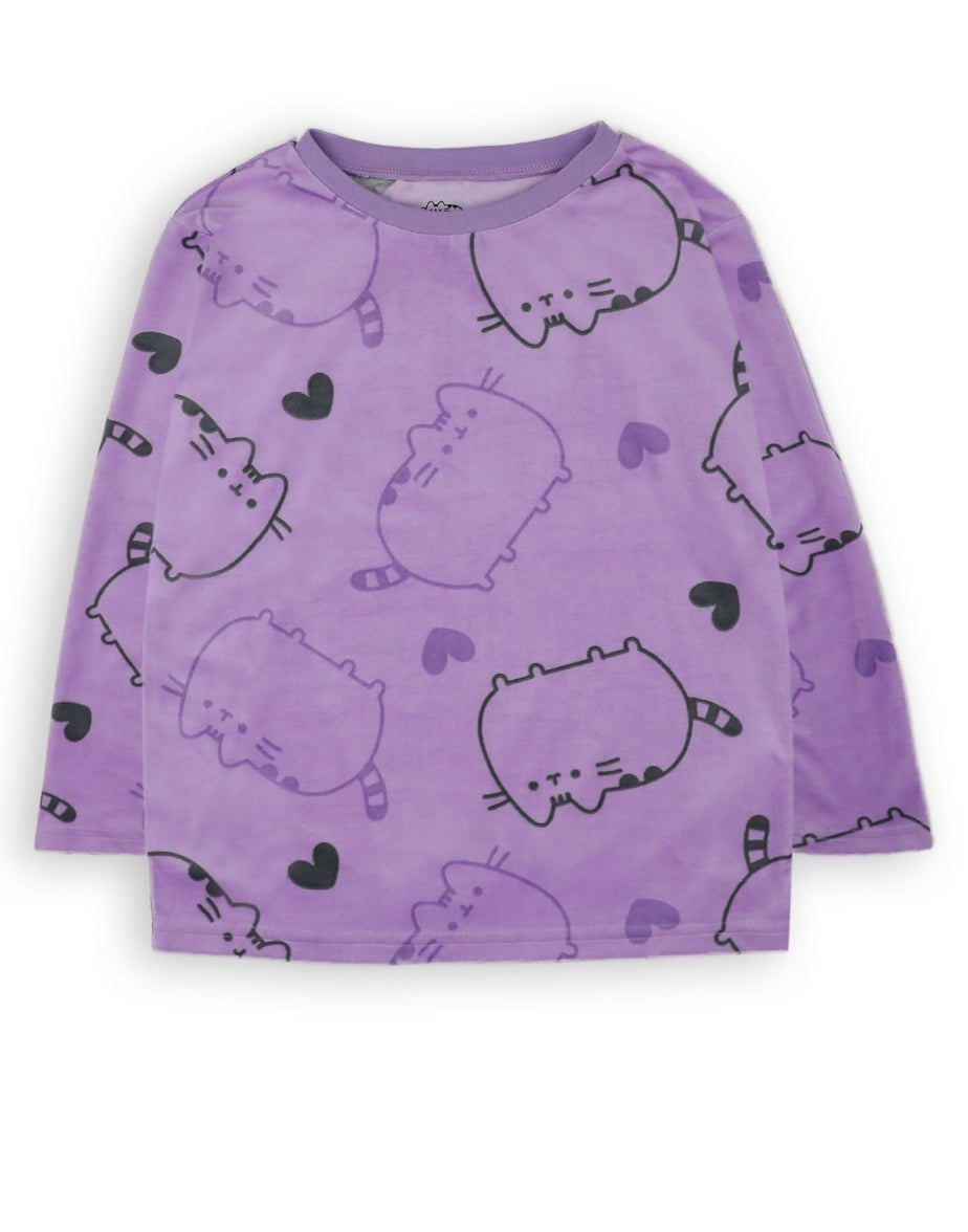 Vanilla Underground Pusheen Girls Purple All Over Print Pyjama Set (9 - 14 Years)
