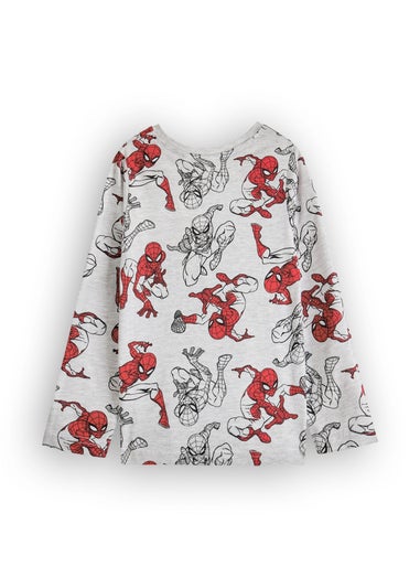 Marvel Boys Grey SpiderMan Long Sleeve Long Leg Pyjama Set (2 - 8 Years)