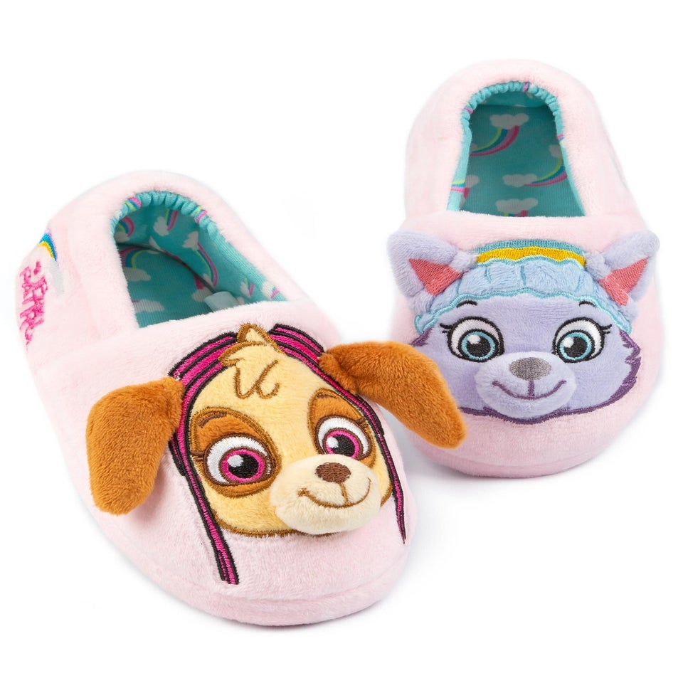 Paw Patrol Girls Multicoloured Character Slip On Loafer Slippers (6 - 12 Younger)