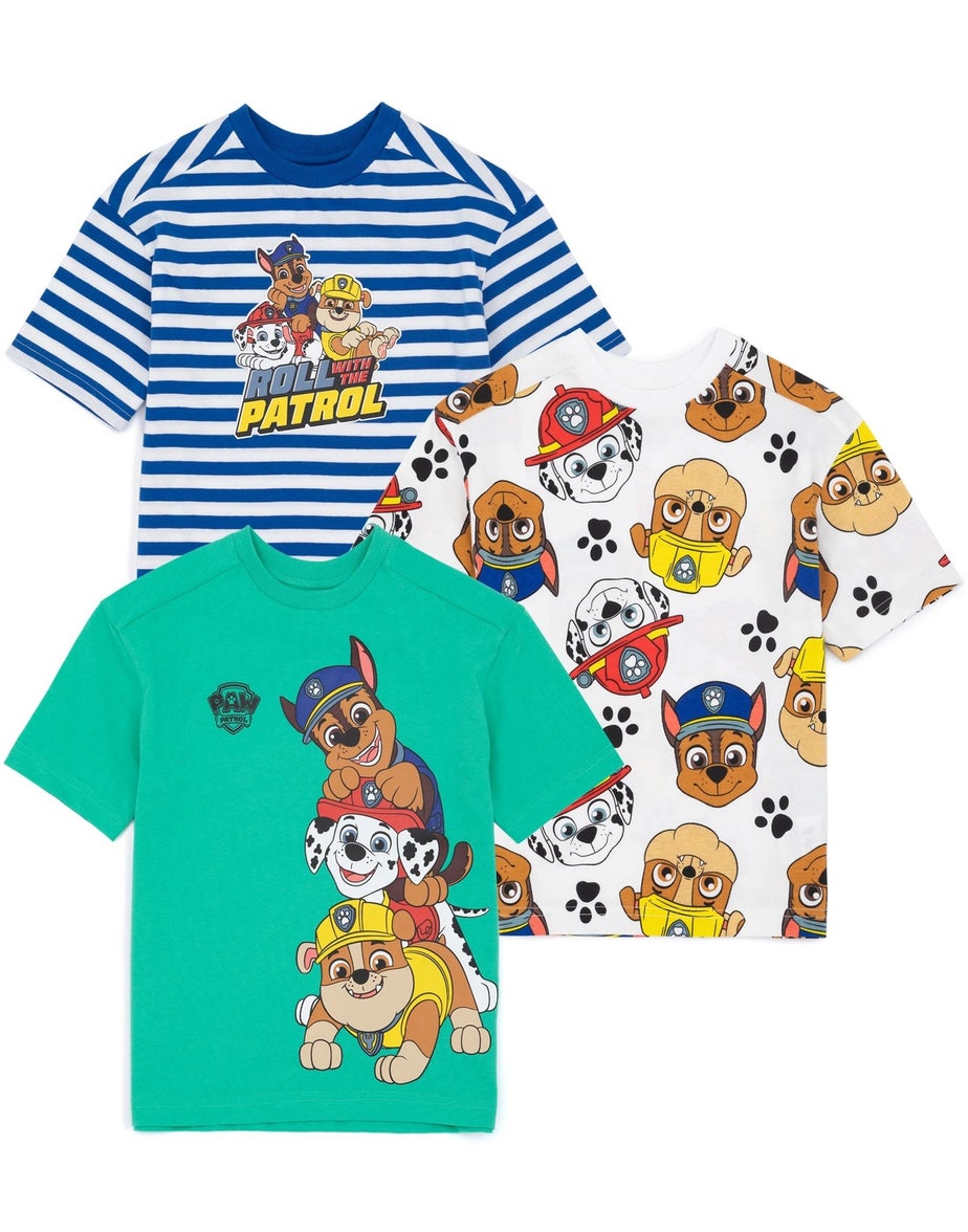 Vanilla Underground Paw Patrol Boys Multicoloured Character Pack of 3 T-Shirts (2 - 7 Years)