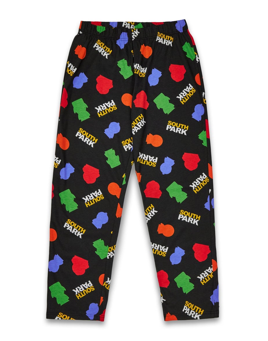South Park Black All Over Print Bottoms Pyjama Set
