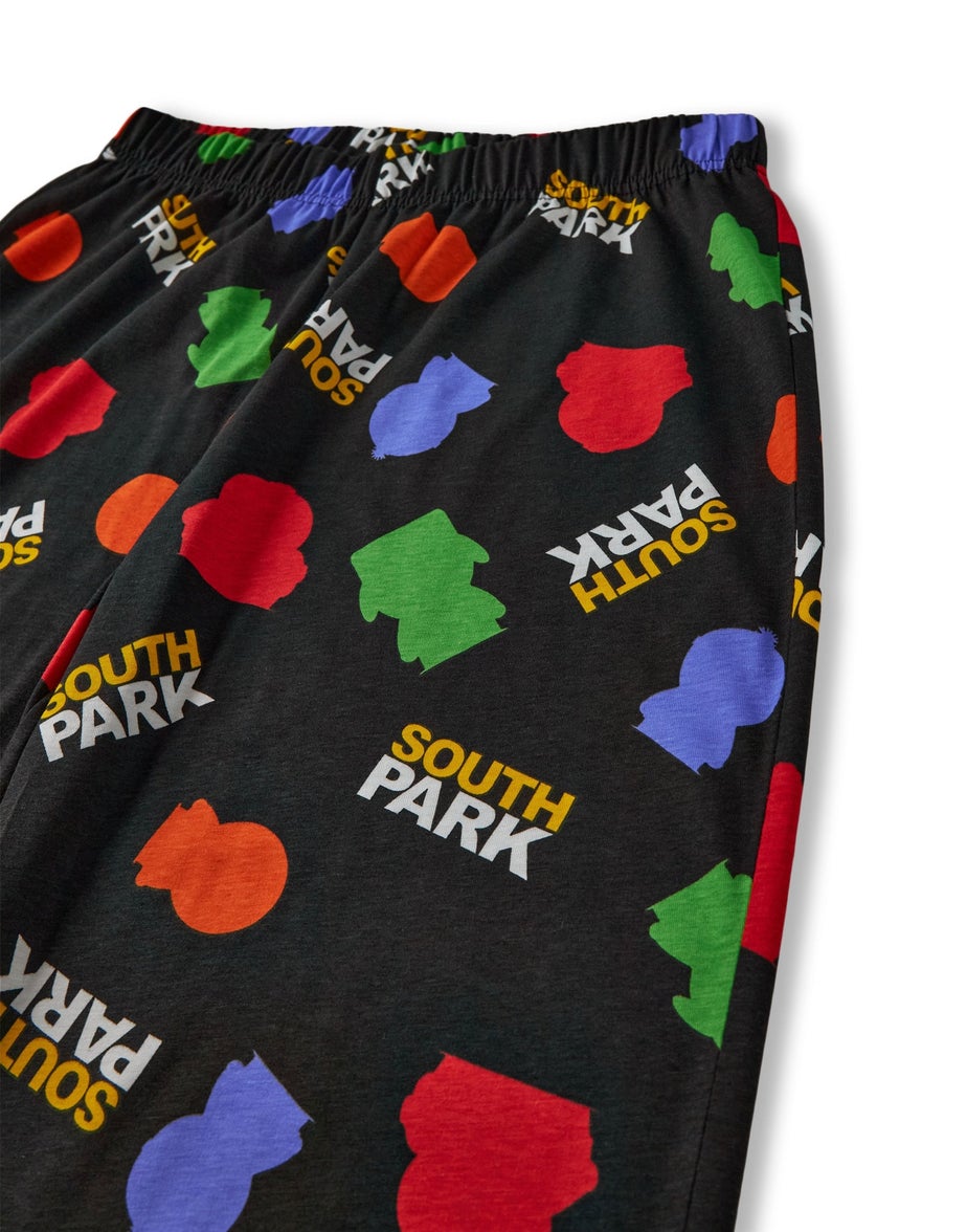 South Park Black All Over Print Bottoms Pyjama Set