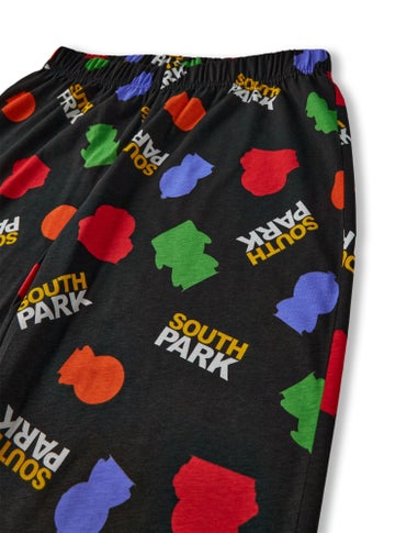 South Park Black All Over Print Bottoms Pyjama Set