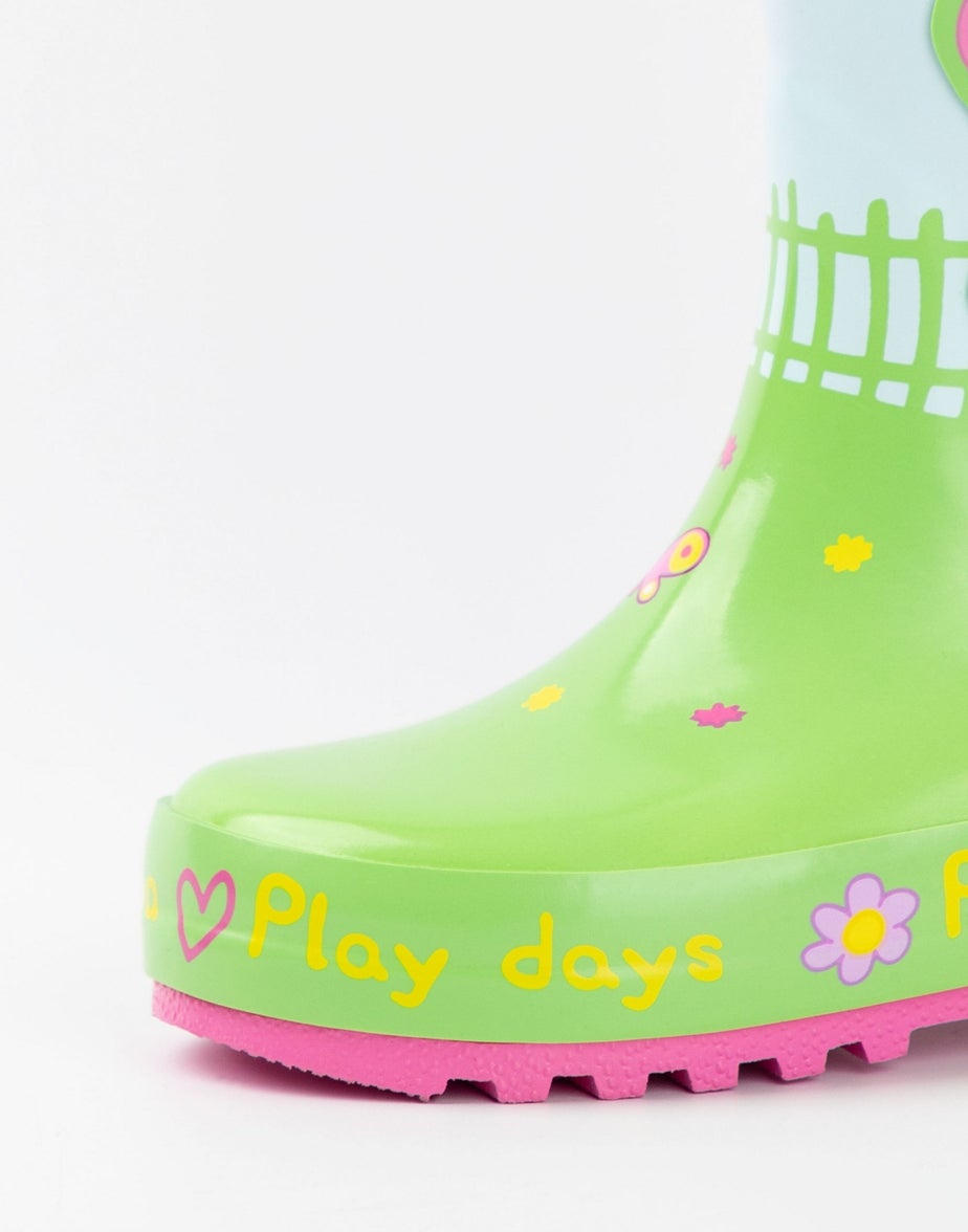 Vanilla Underground Peppa Pig Kids Multicoloured Play Days Wellington Boots with Handles (4 - 10 Younger)