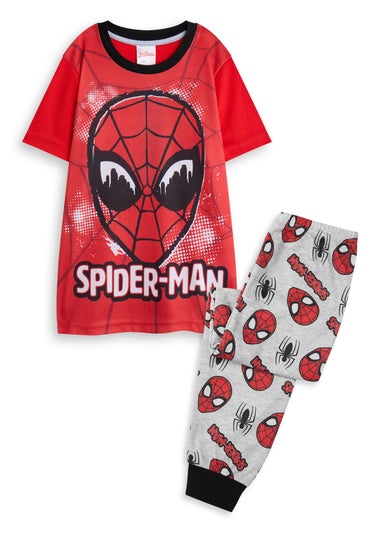 Marvel Boys Red Character Face Pyjama Set (2 - 10 Years)