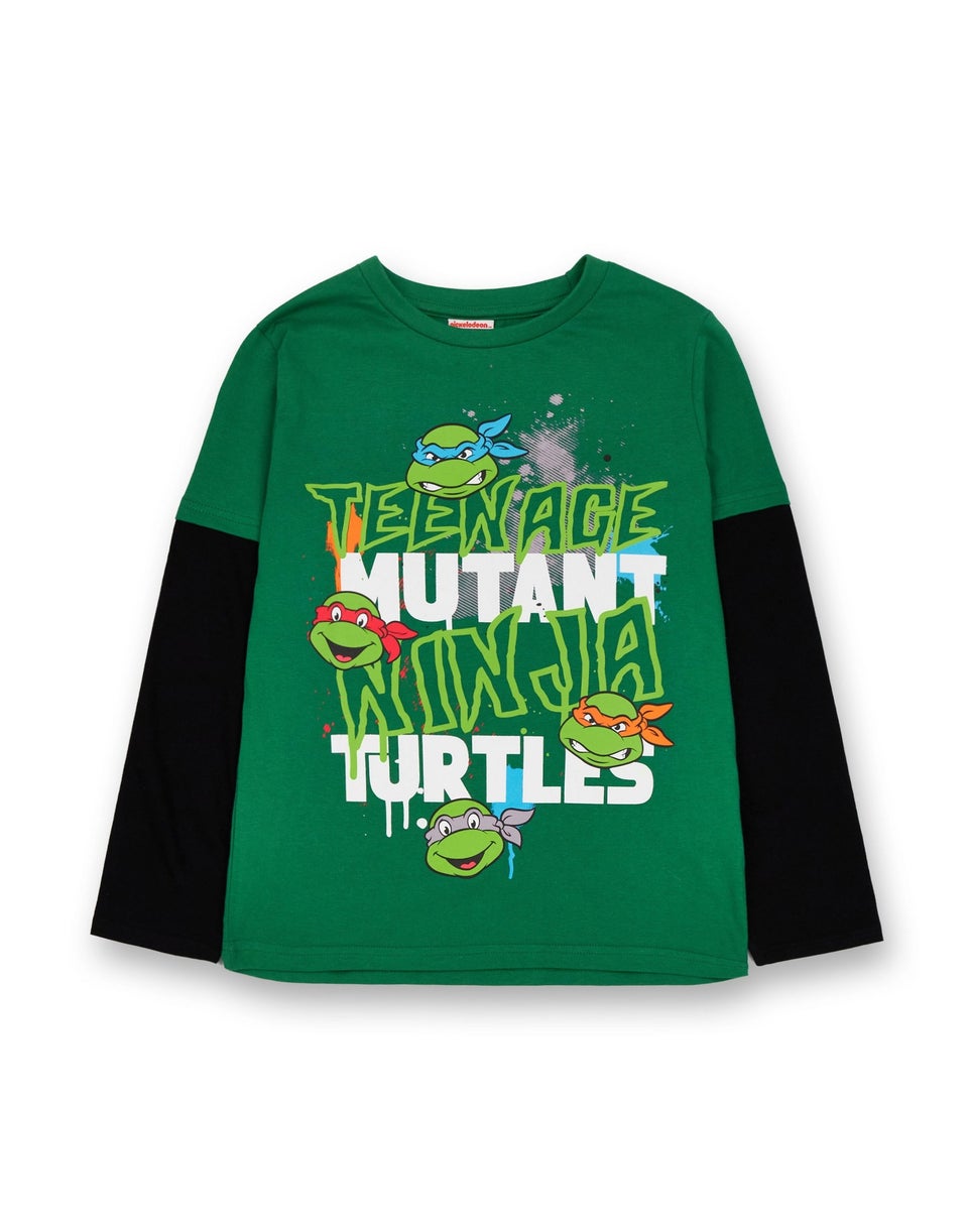 Ninja Turtles Boys Green Long Sleeved T-Shirt (3 - 10 Years)