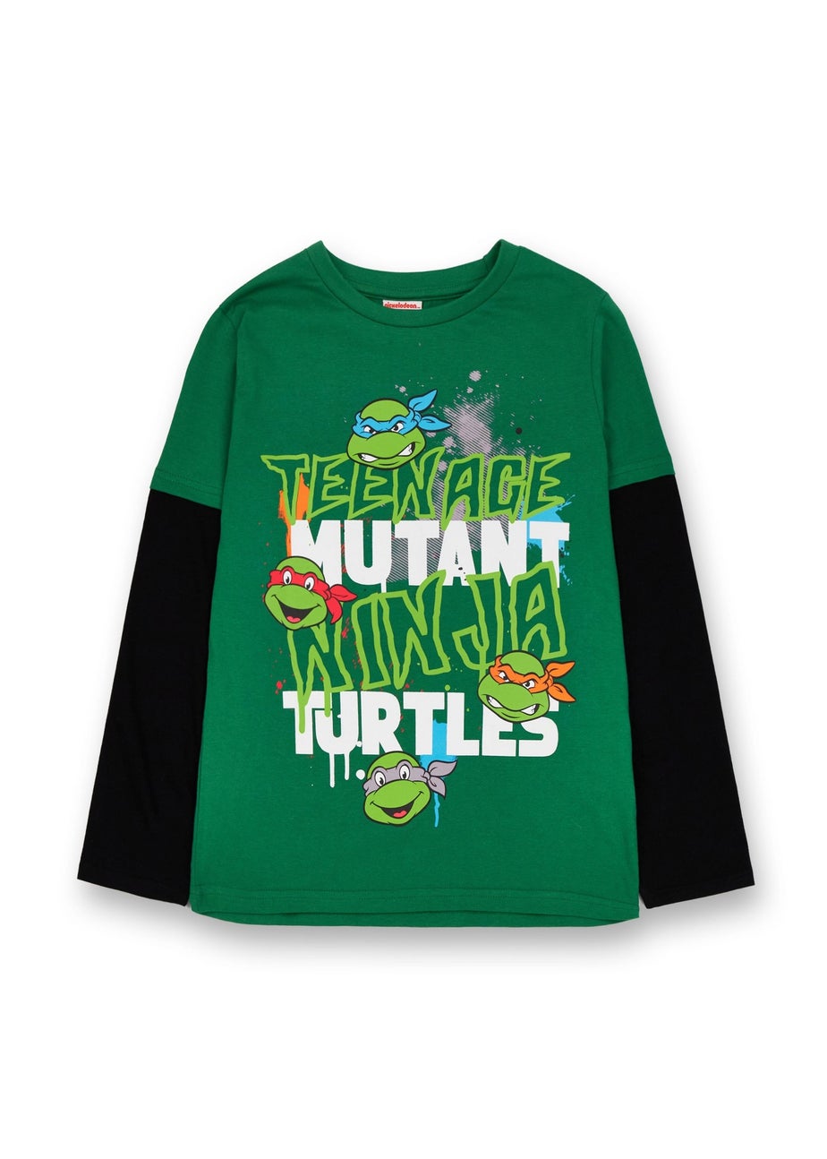Ninja Turtles Boys Green Long Sleeved T-Shirt (3 - 10 Years)