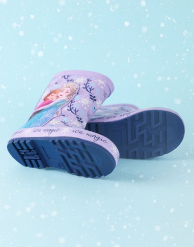 Vanilla Underground Disney Frozen Girls Purple Elsa & Anna Wellies (6 - 12 Younger)