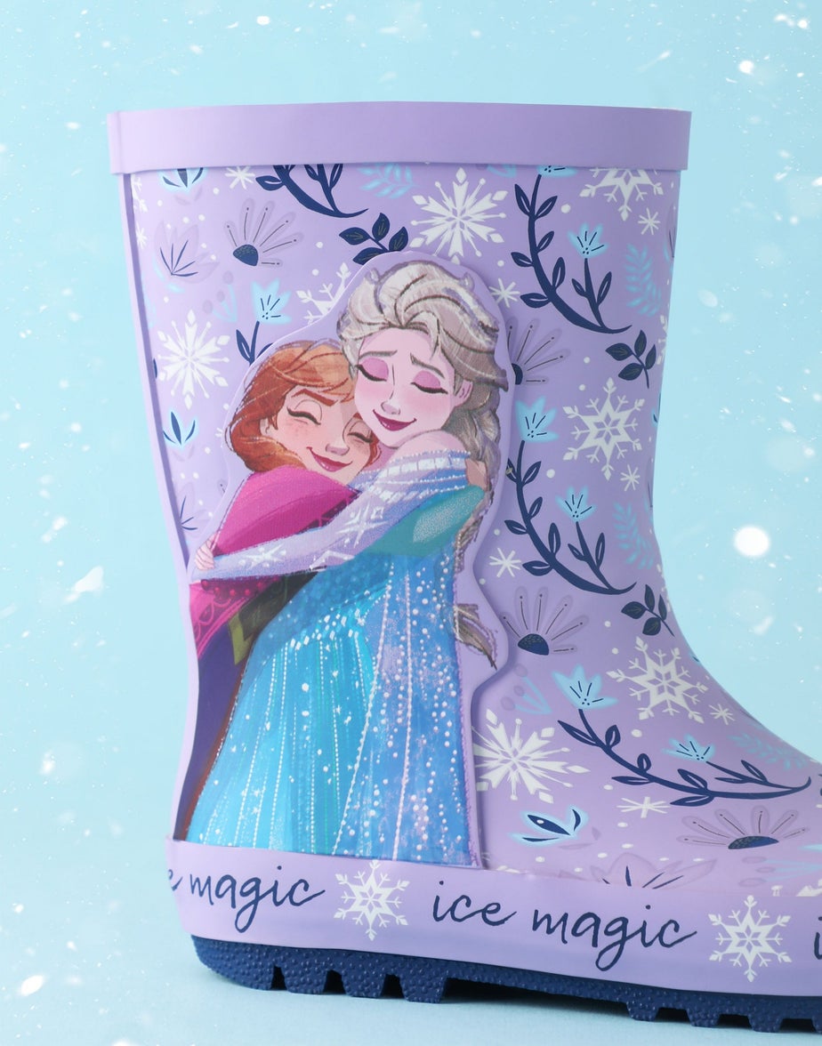 Vanilla Underground Disney Frozen Girls Purple Elsa & Anna Wellies (6 - 12 Younger)